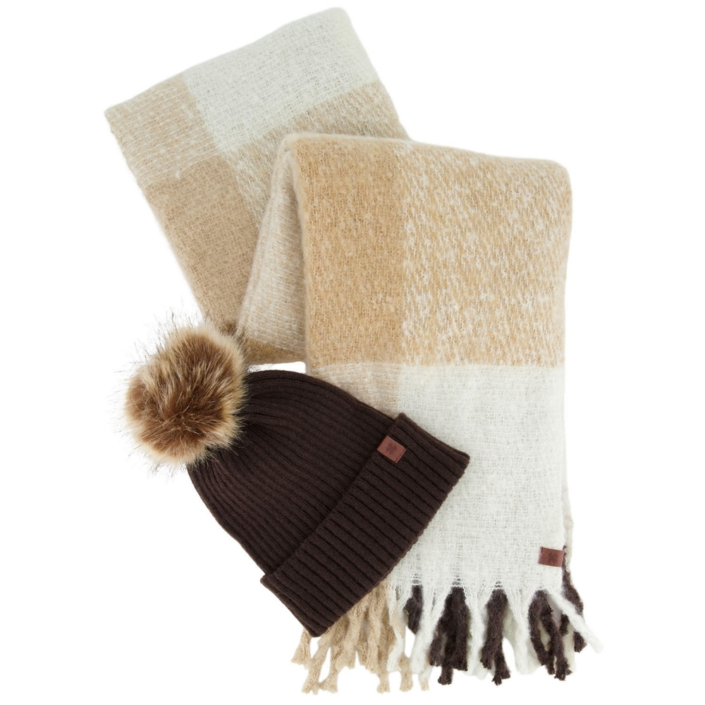 Lucky Brand Ladies' Hat and Scarf Set Winter Gift Set for Women Soft Stylish